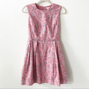 Gap Coral Pink Floral Sleeveless Scoop Neck Tailored Sheath Sz 2